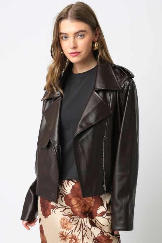 the EMERY moto jacket, chocolate