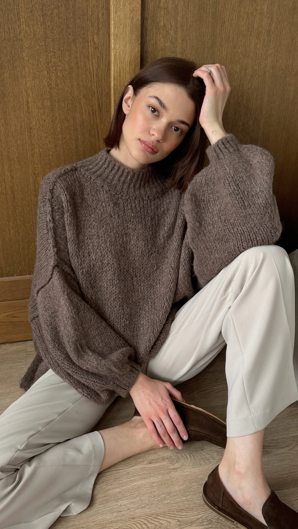 the LAYLA sweater, taupe
