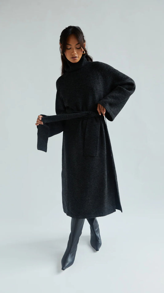 the ABBIE knit dress, black