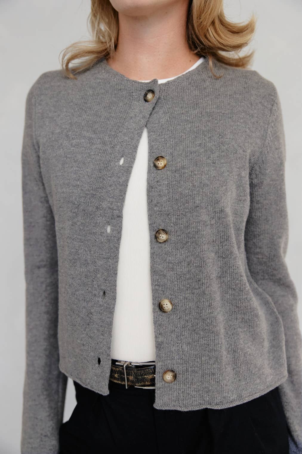 the MOLLY cardigan, heather grey