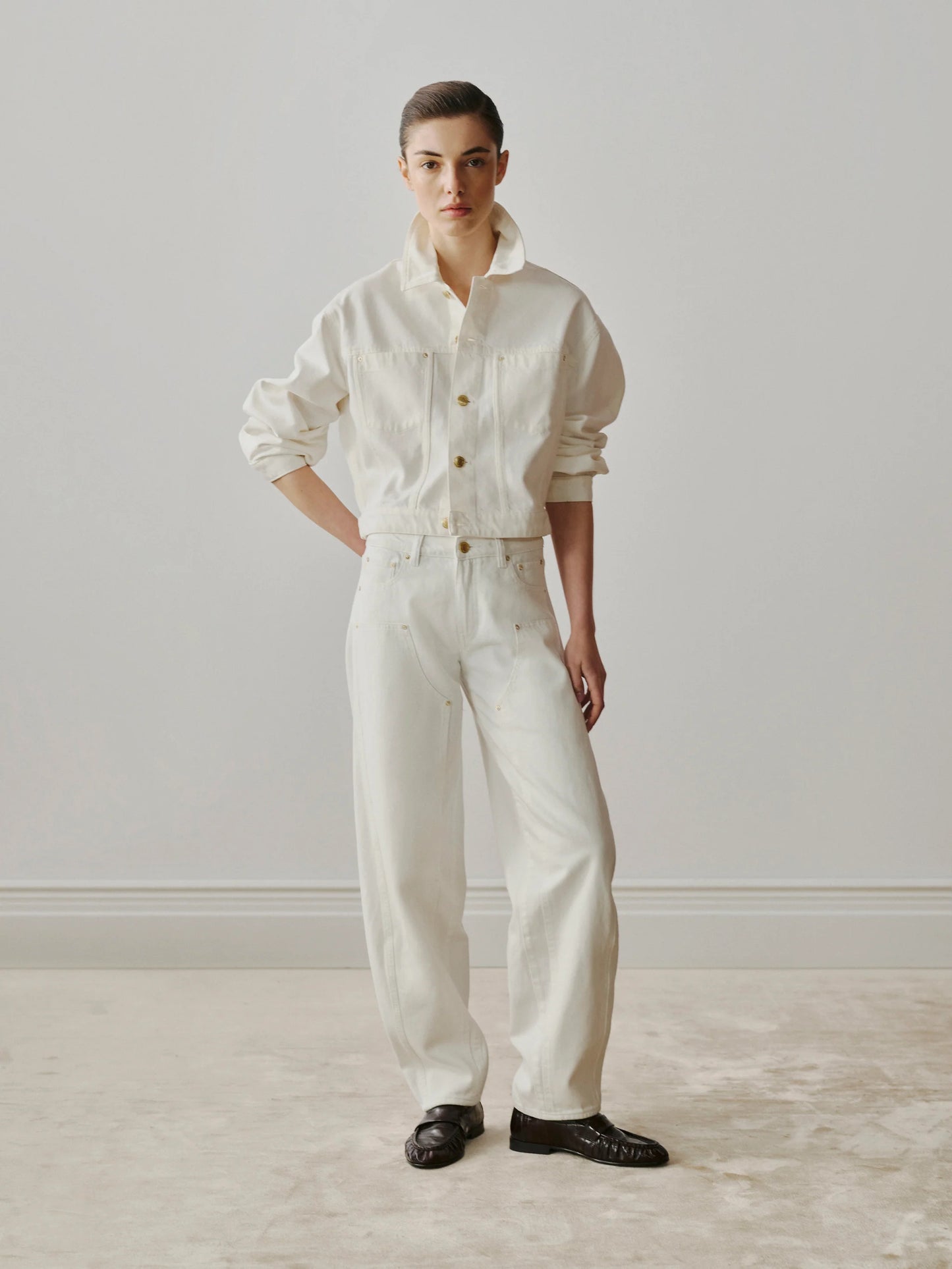 the JAIME denim jacket, white