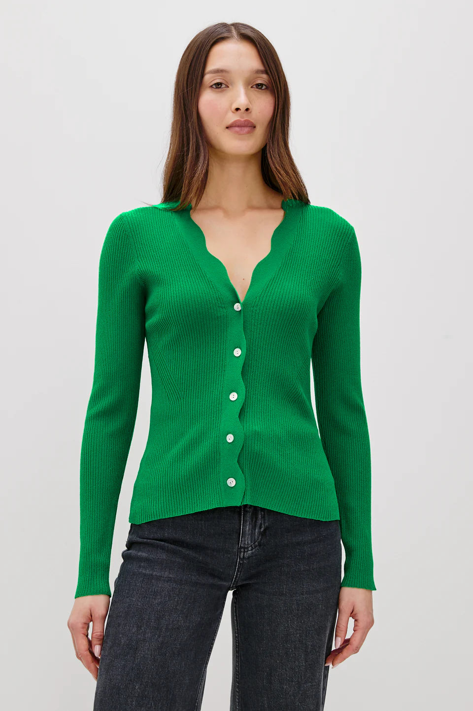 the DITA cardigan, kelly green