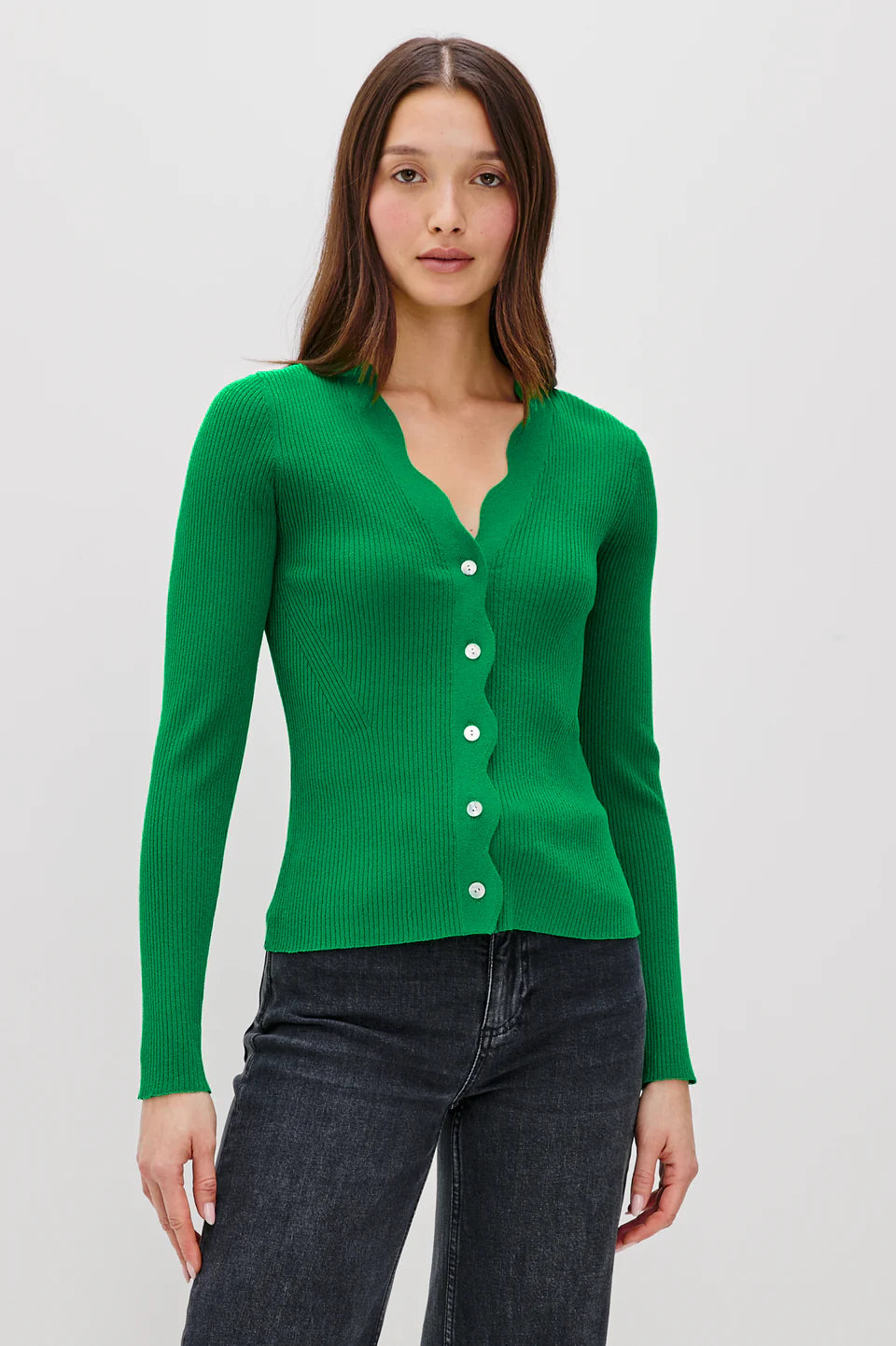 the DITA cardigan, kelly green