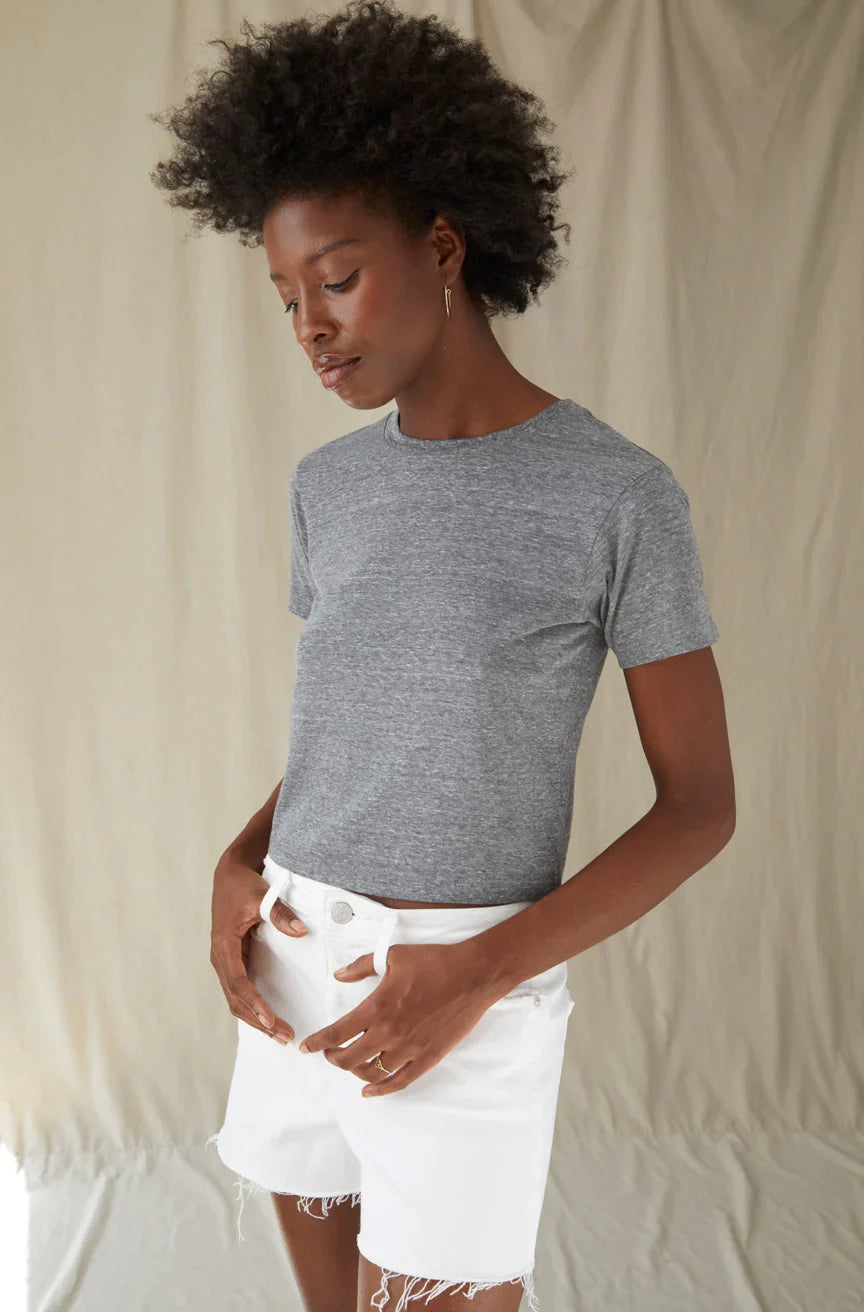 the BABE tee, heather grey