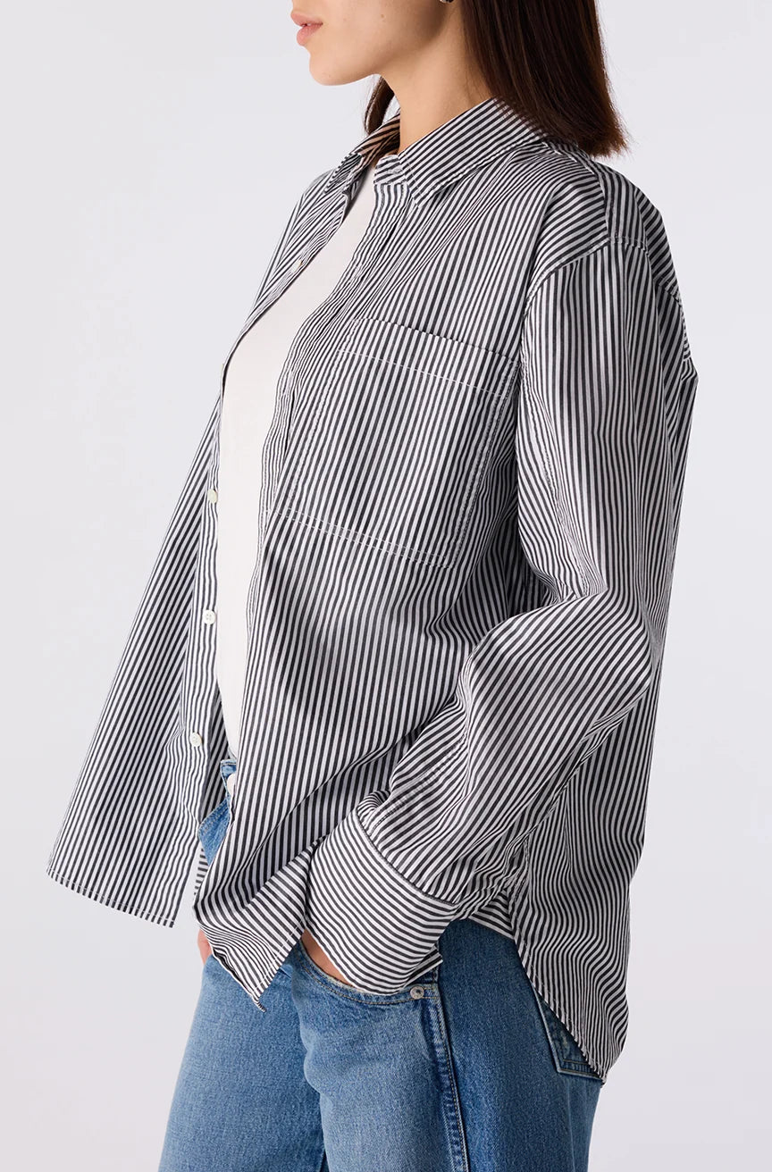 the RUTH oversized shirt, black x eggshell