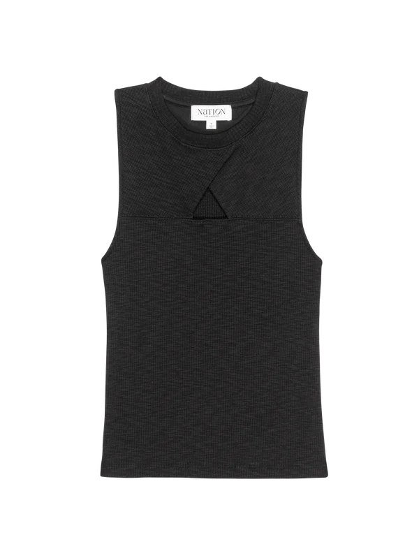 the ELLIE keyhole tank, jet black