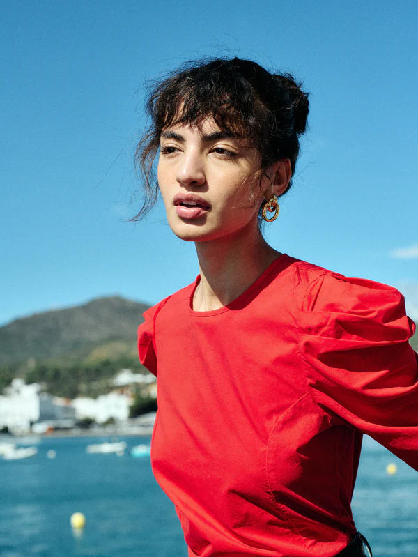 the ELOUISE top, red shoes