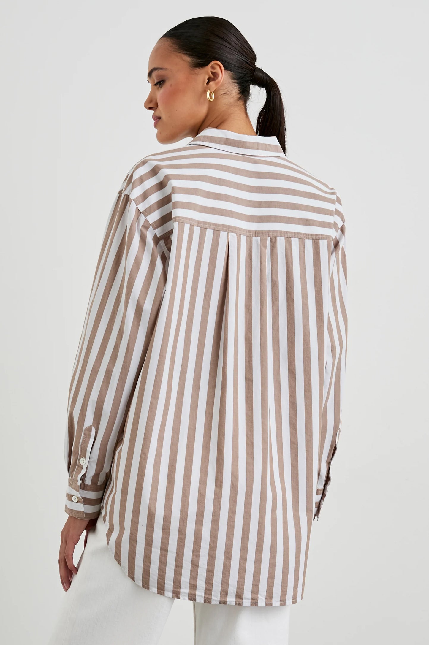 the ELSA shirt, russet white stripe