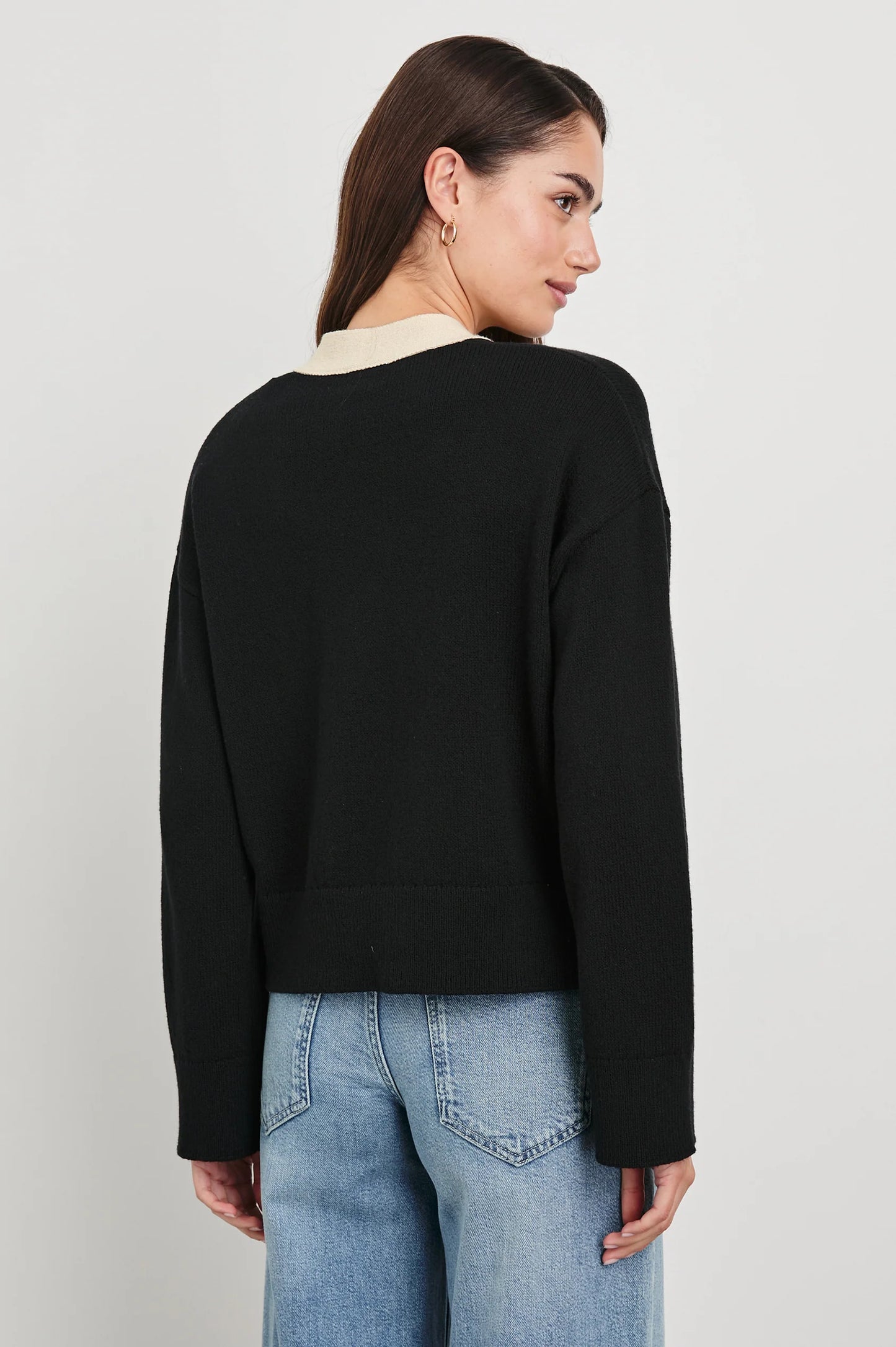 the GENEVA cardigan, black + ivory