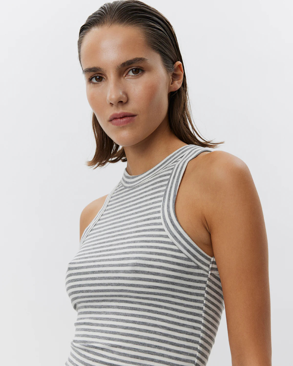 the STRIPE tank, grey