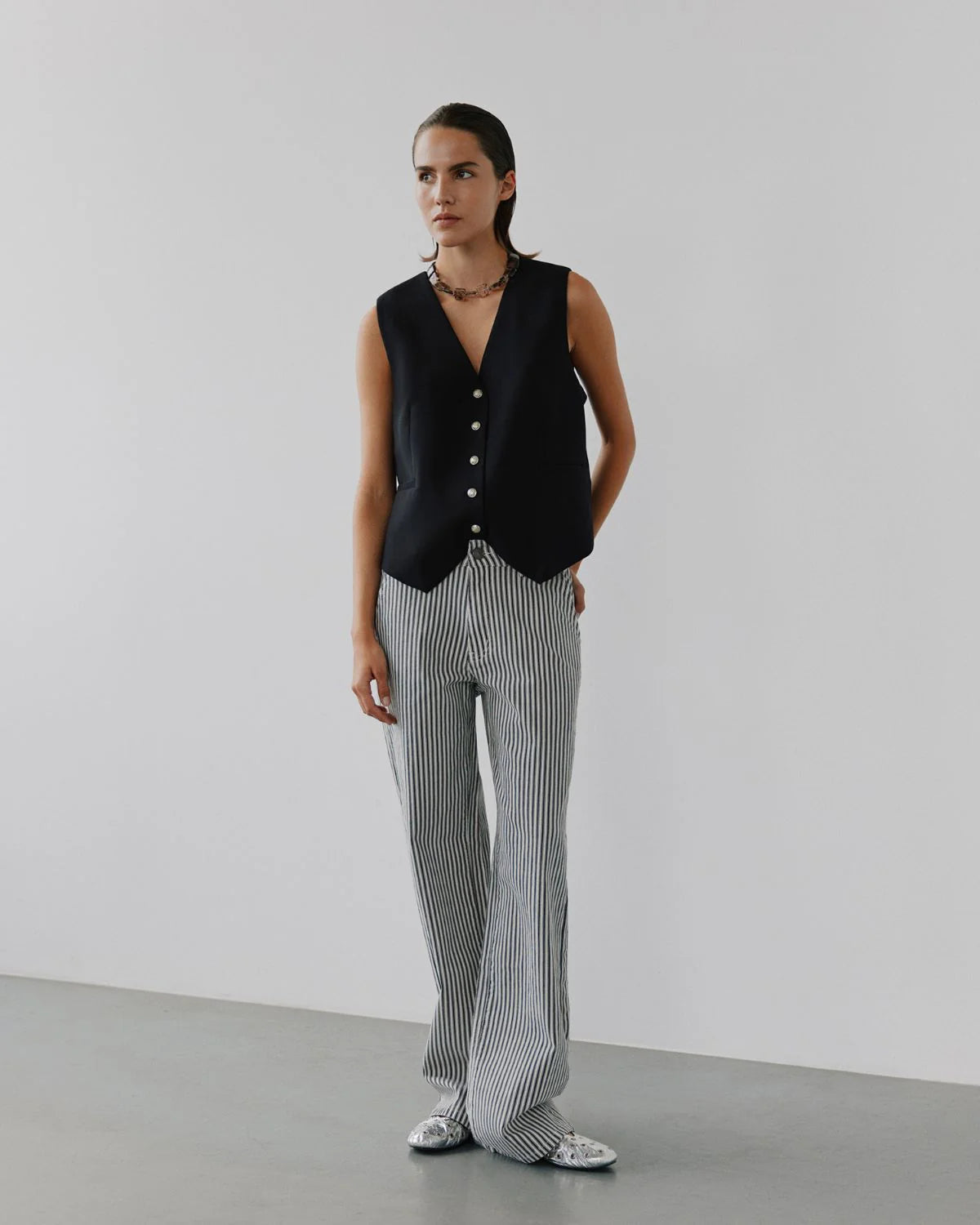 the LUCCA jean, black striped