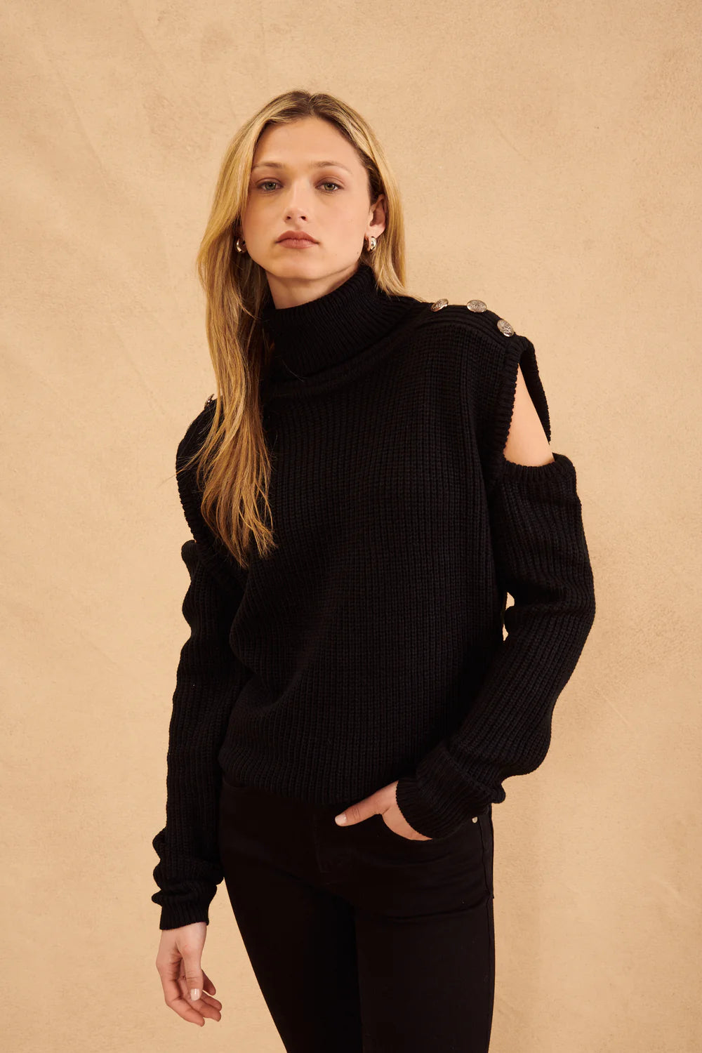 the NYLE knit, black caviar