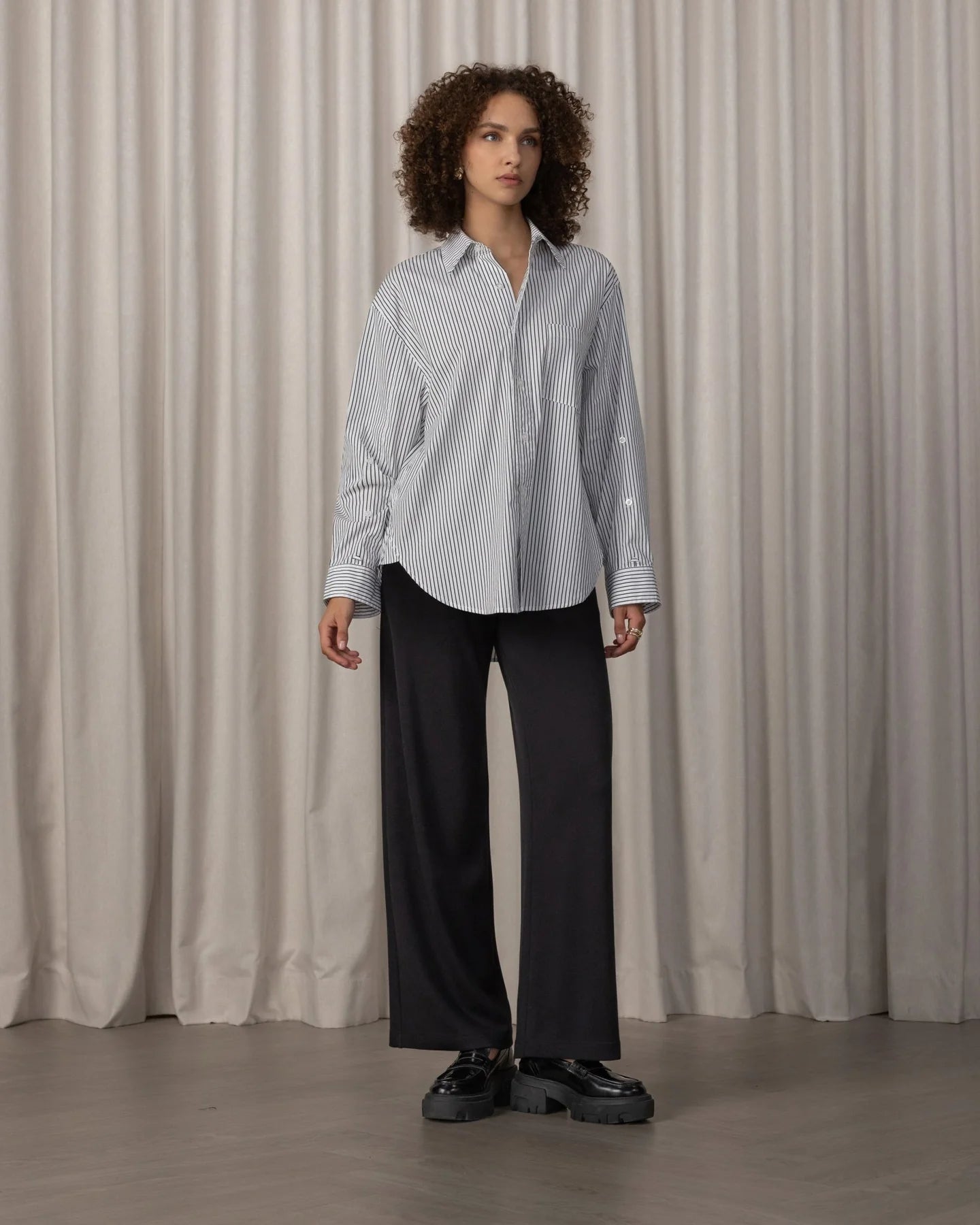 the AM to PM boyfriend shirt, eclipse stripe