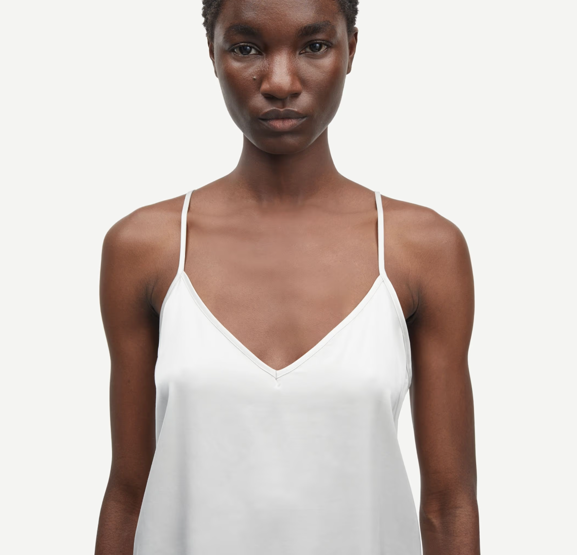 the SHARON strap top, white onyx