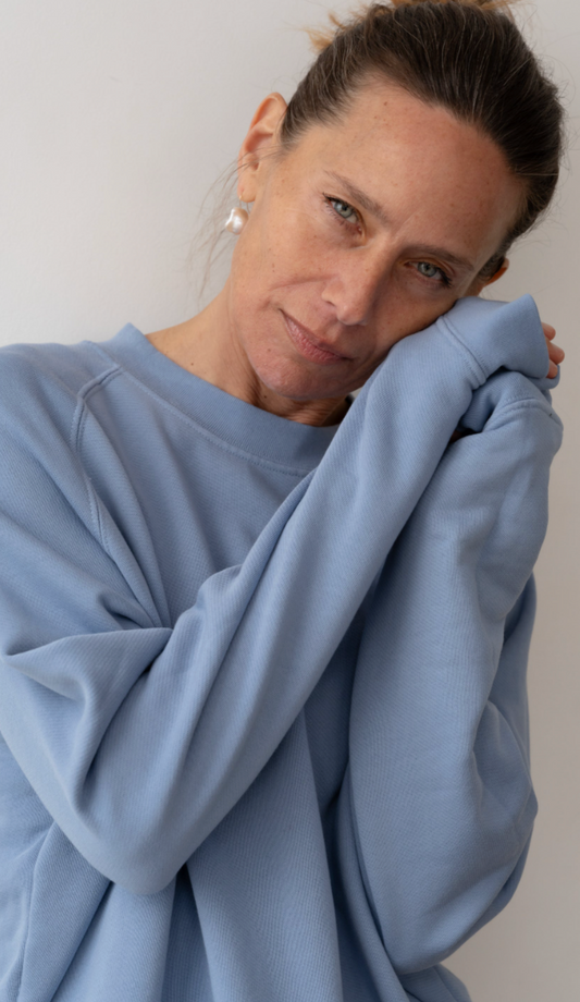 the ECO-TERRY crewneck, cloud