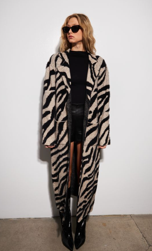 the RASHAD coat, shadow zebra