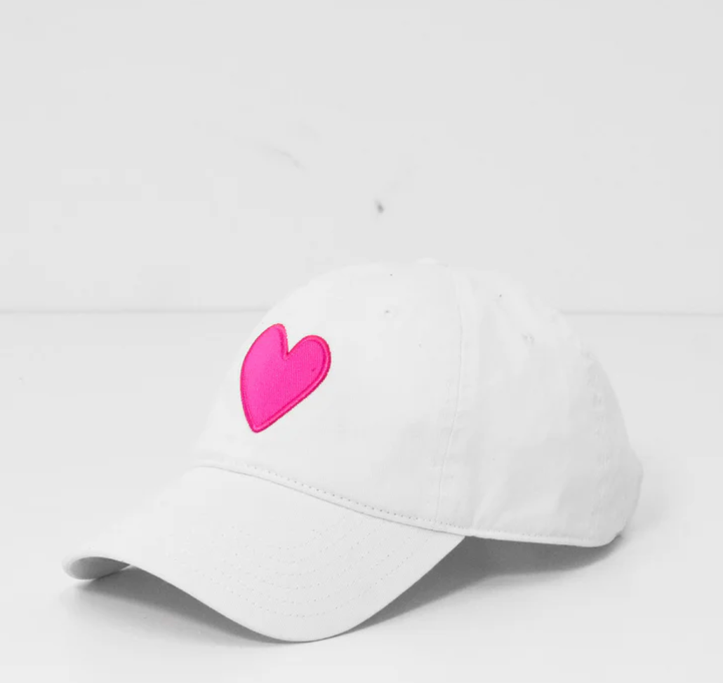 the BASEBALL hat, white/pink