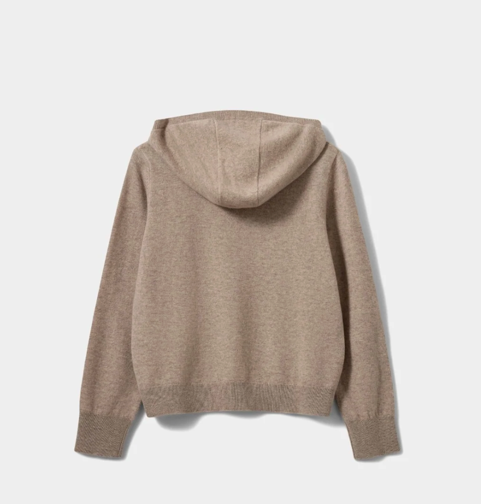 the CASSIESW knit hoodle, grey melange