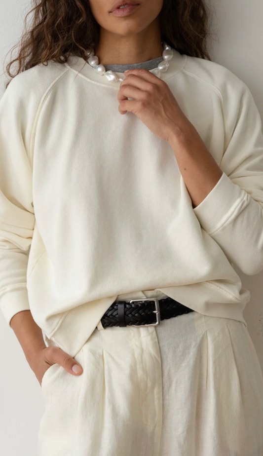 the ECO-TERRY crewneck, creme