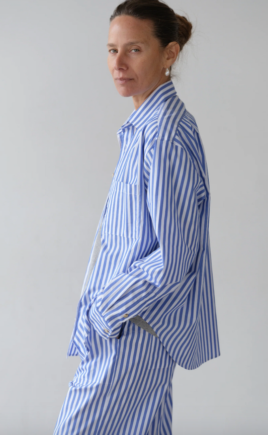 the POPLIN shirt, azure