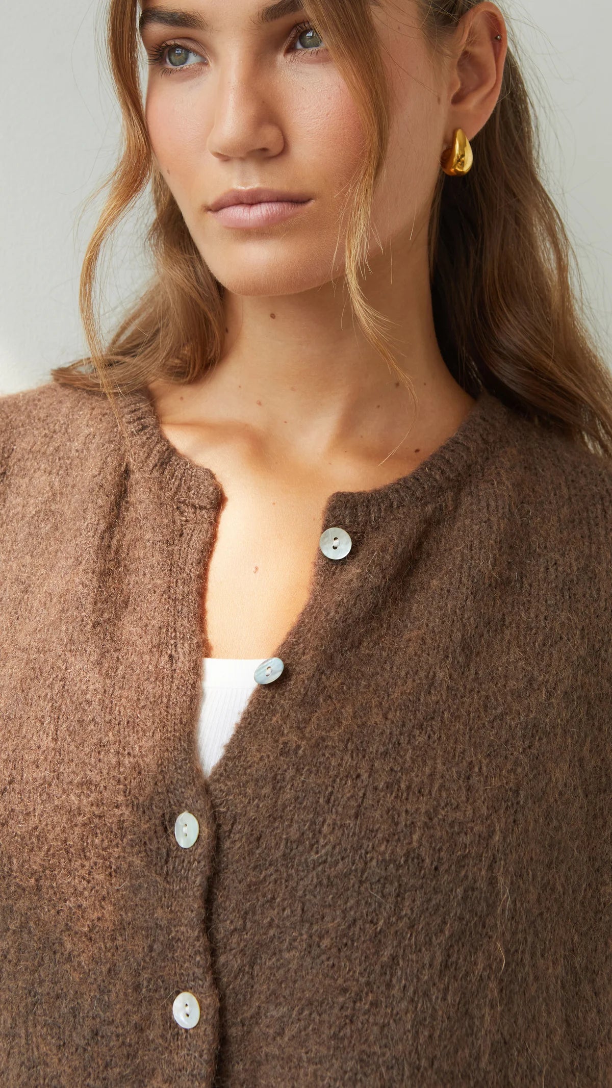 the EMME cardigan, espresso