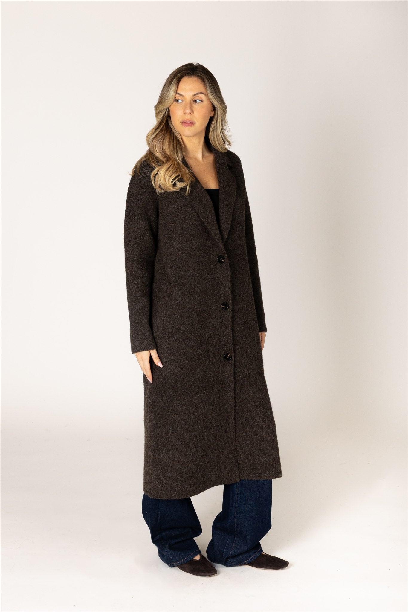 the VICTORIA coat, ganache