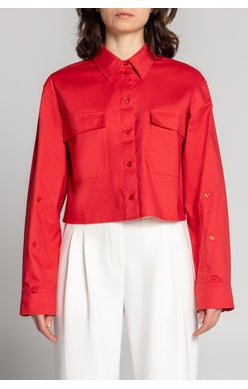 the MODERN crop shirt, poppy