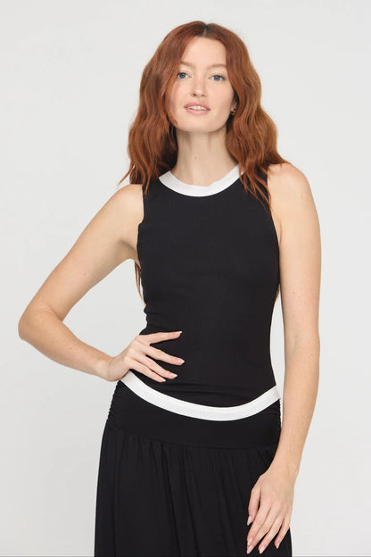 the MARINE colorblocked rib tank, black