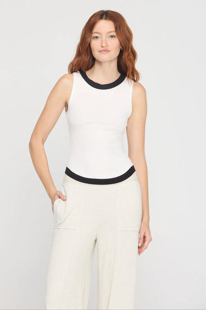 the MARINE colorblocked rib tank, white