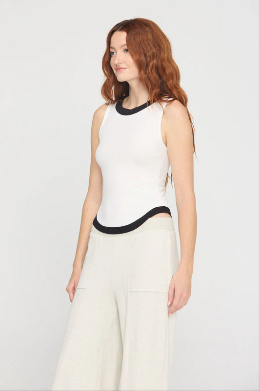 the MARINE colorblocked rib tank, white