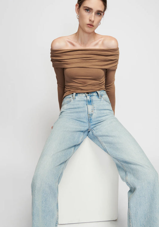 The ABANA Draped, Off-The-Shoulder Top, Teddy