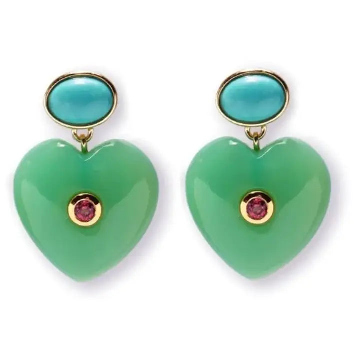 the LUCKY heart earrings