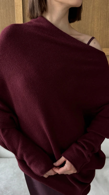 the NATALIE sweater, burgundy