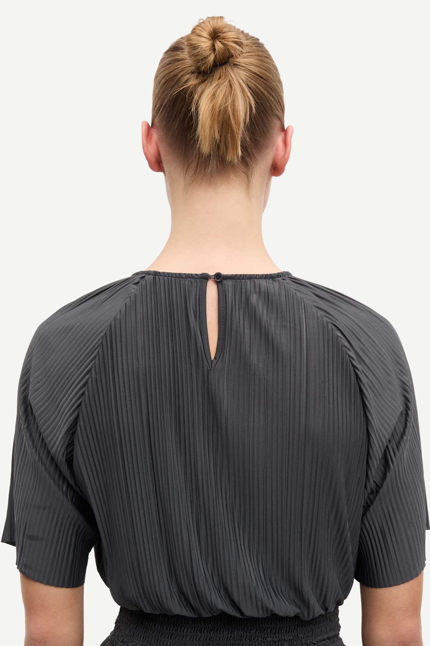 the SAUMA dress, gray pinstripe
