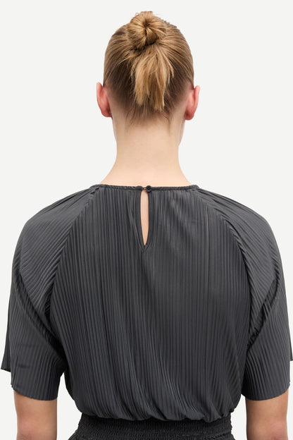 the SAUMA dress, gray pinstripe