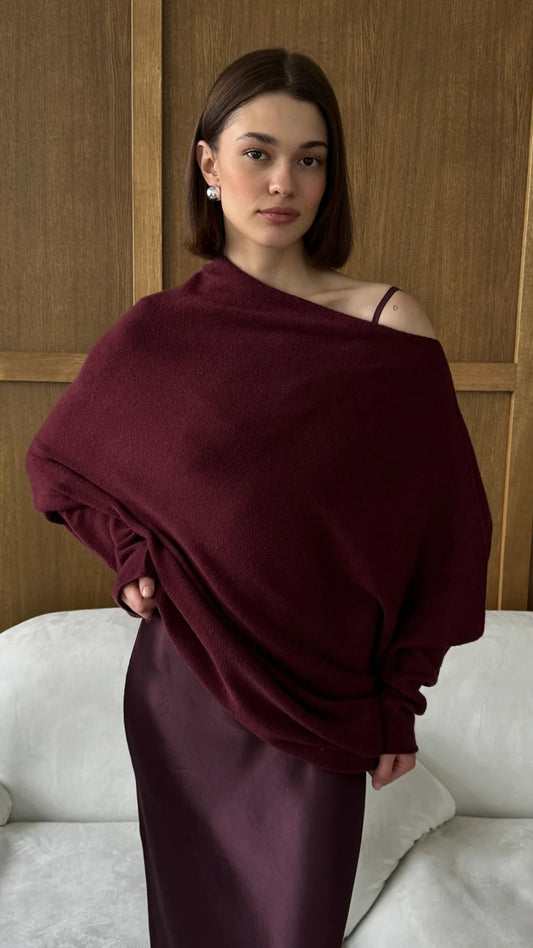 the NATALIE sweater, burgundy