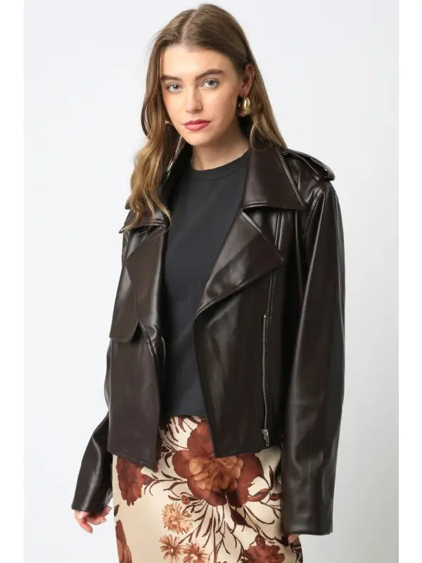 the EMERY moto jacket, chocolate