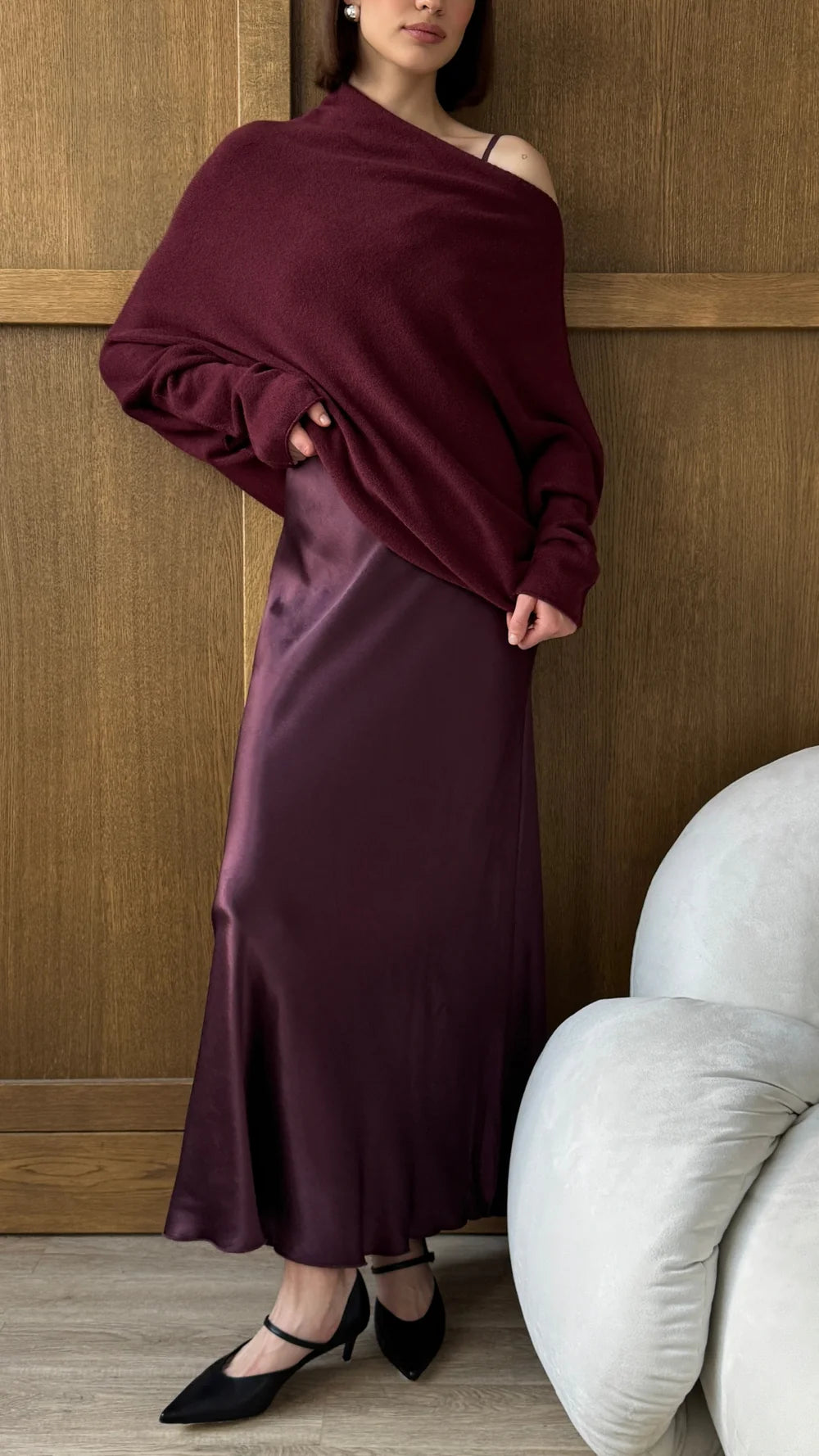 the NATALIE sweater, burgundy
