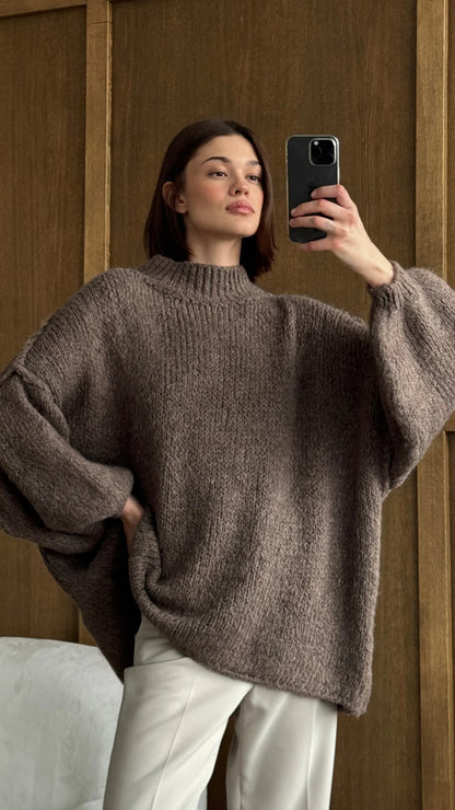 the LAYLA sweater, taupe