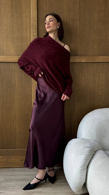 the NATALIE sweater, burgundy