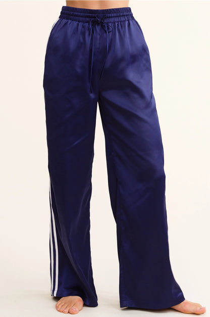 the SATIN track pant, navy
