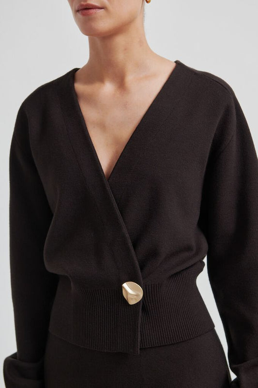 the SARIA wrap knit, chocolate torte