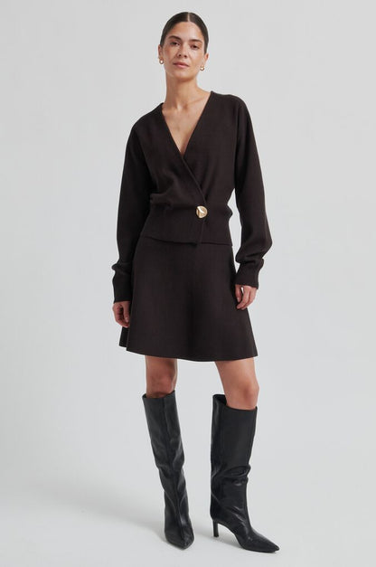 the SARIA wrap knit, chocolate torte