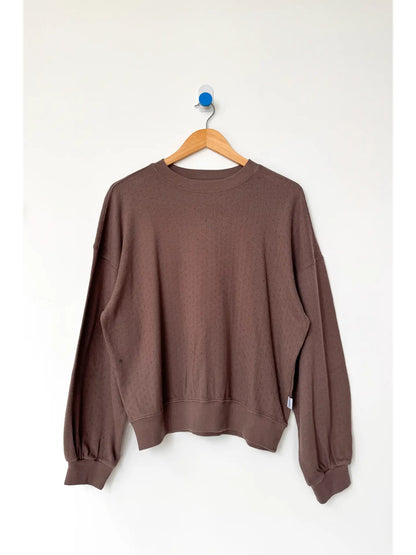 the POINTELLE sweatshirt, chocolate
