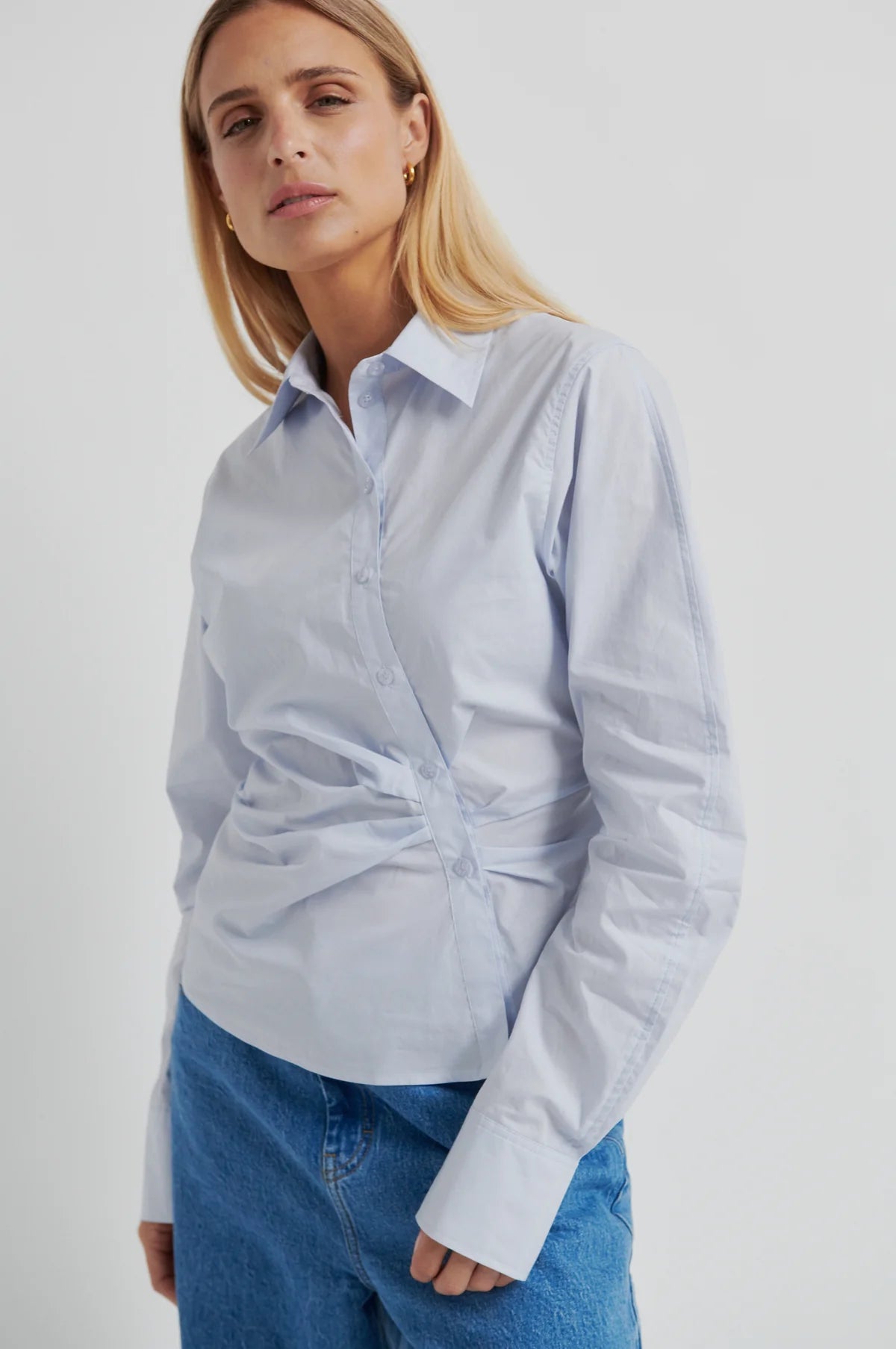 the HILL blouse, halogen blue