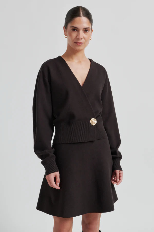 the SARIA wrap knit, chocolate torte