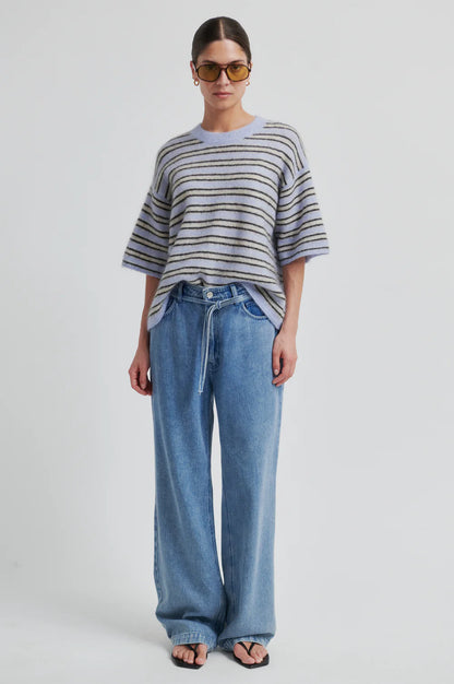 the STELLAR knit o-neck, halogen blue