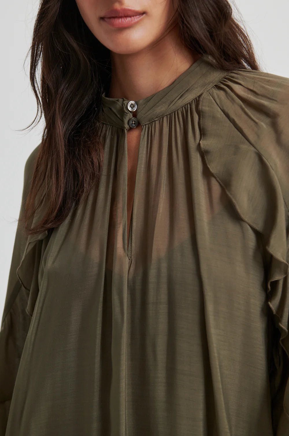 the NAJE frill dress, tarmac