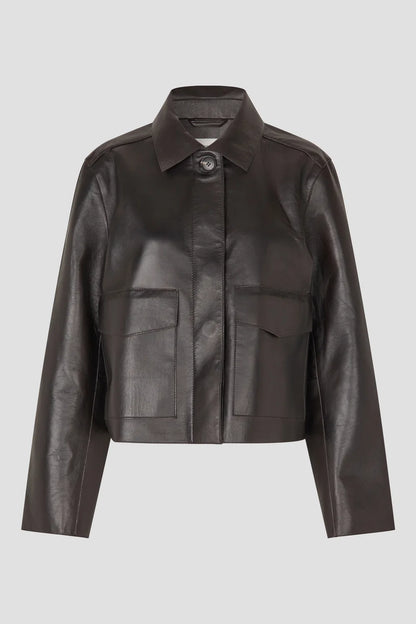 the EZAY leather jacket, demistasse