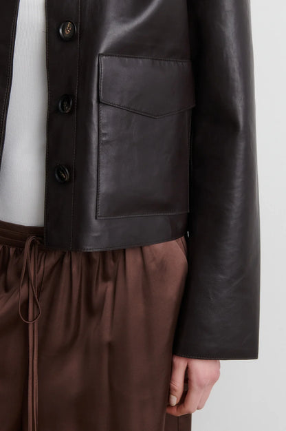 the EZAY leather jacket, demistasse